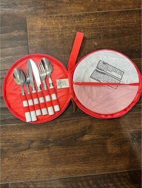 Sunnylife Portable Cutlery Set with Case - Red and Orange Gradient
